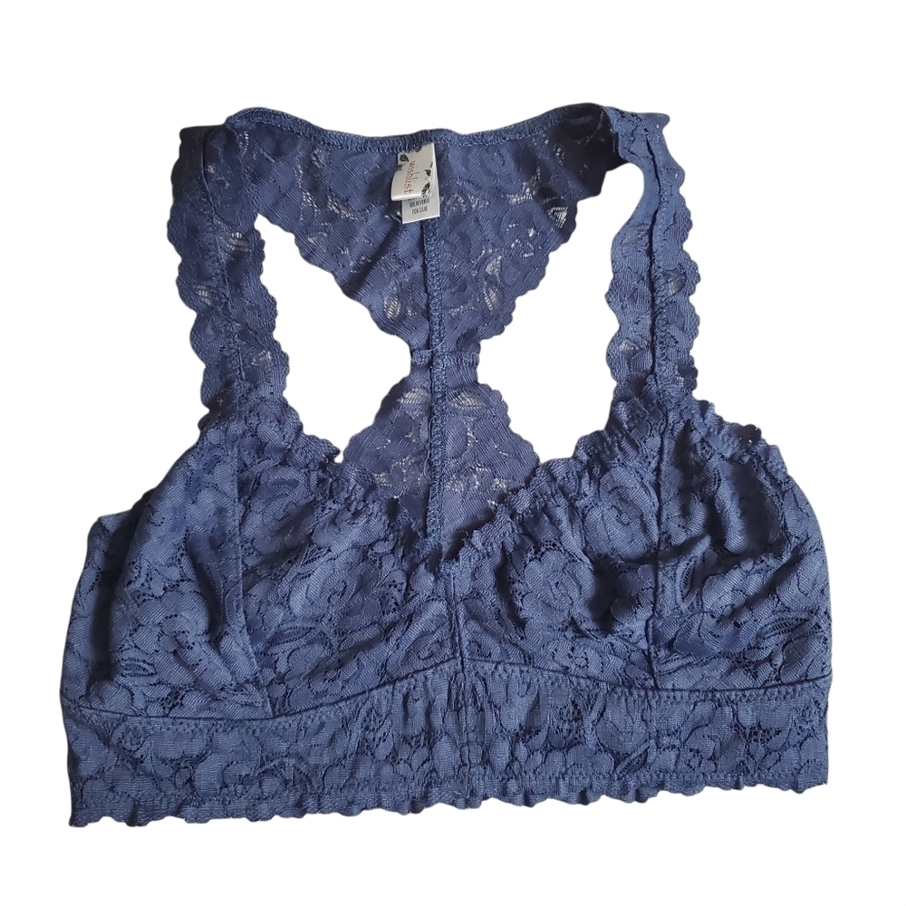 Wishlist Dusty Blue Lace Racerback Soft Bralette